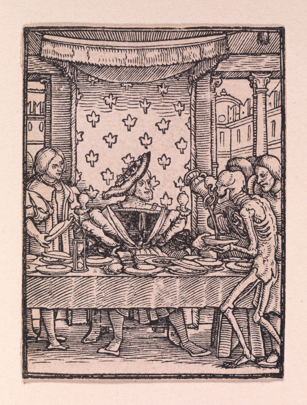 The King, from the Dance of Death. Design by Hans Holbein the Younger; block cut by Hans Lützelburger, about 1526. The series was first published as a book in 1538. The Metropolitan Museum of Art, Rogers Fund, 1919, 19.57.8.